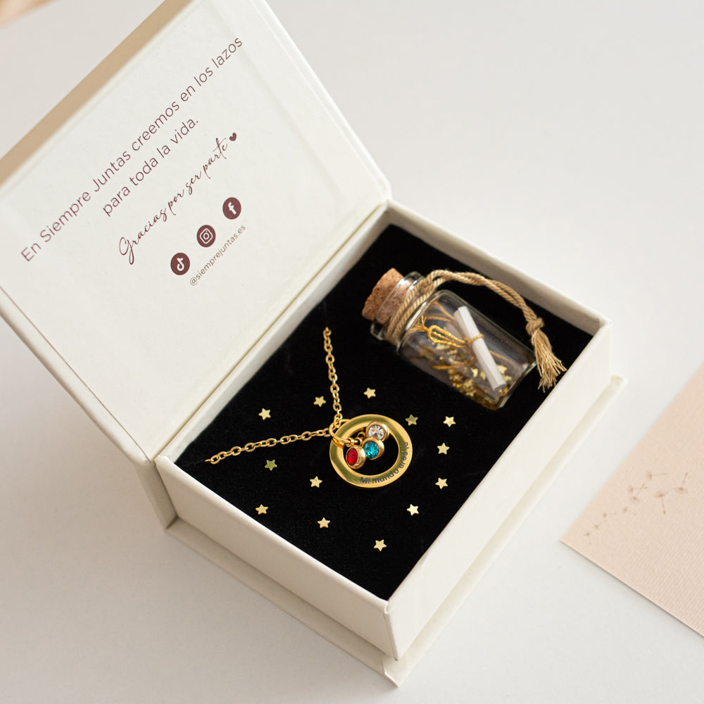 Collar Círculo Mi mundo eres tú + Frasco de los sueños