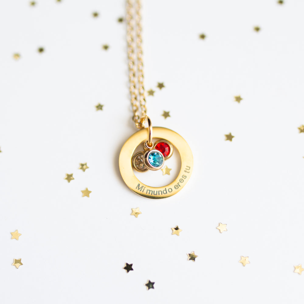 Collar Círculo Mi mundo eres tú + Frasco de los sueños