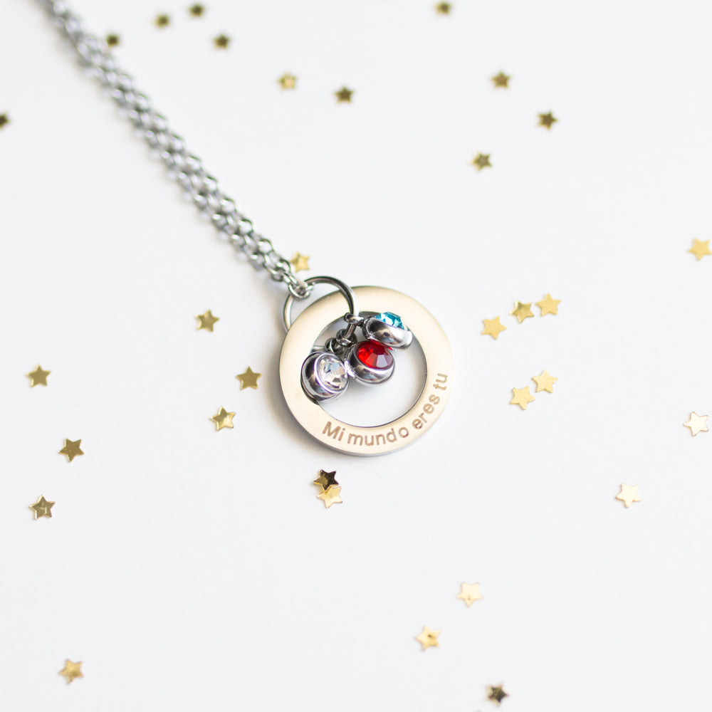 Collar Círculo Mi mundo eres tú + Frasco de los sueños