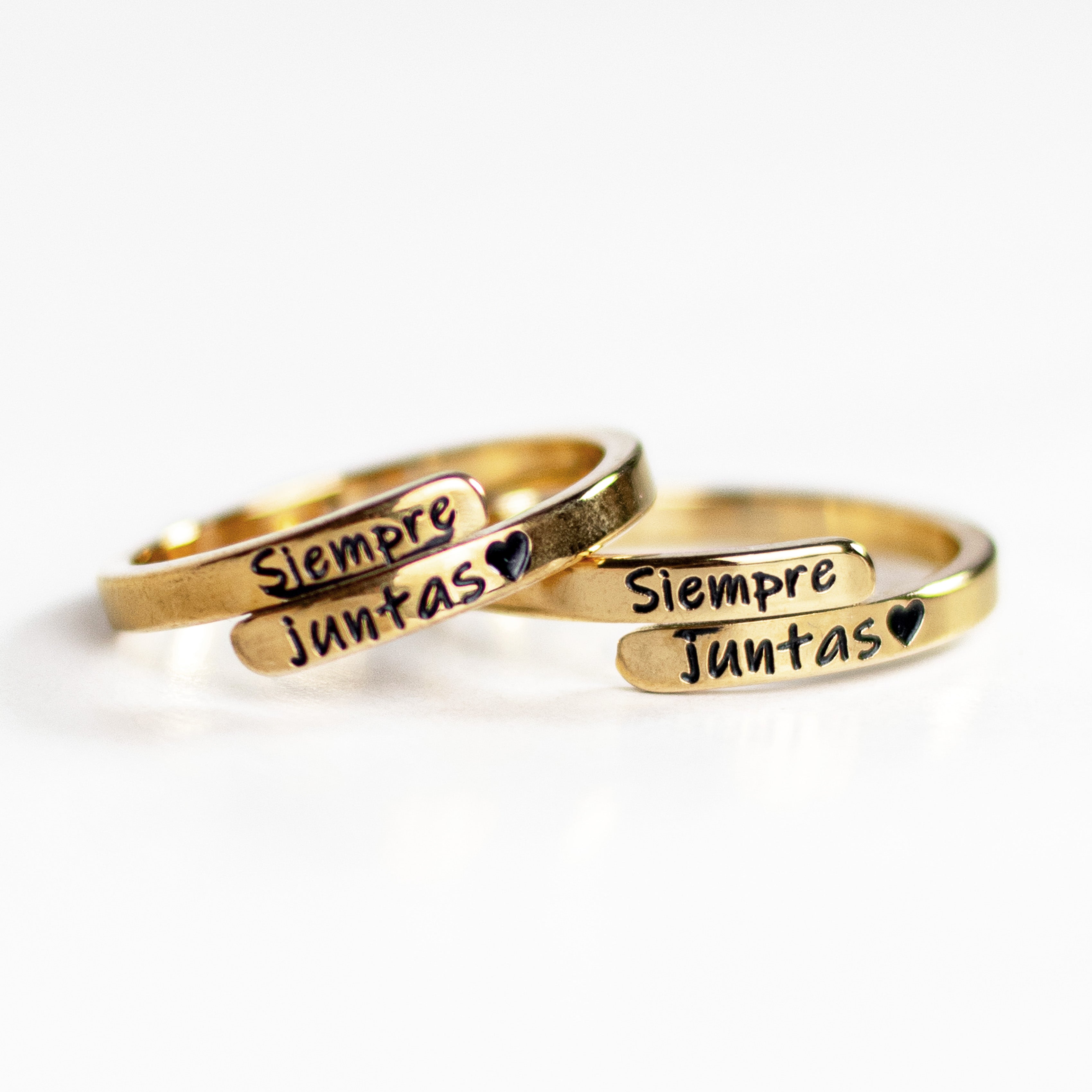 2 Anillos siempre juntas bañados en oro