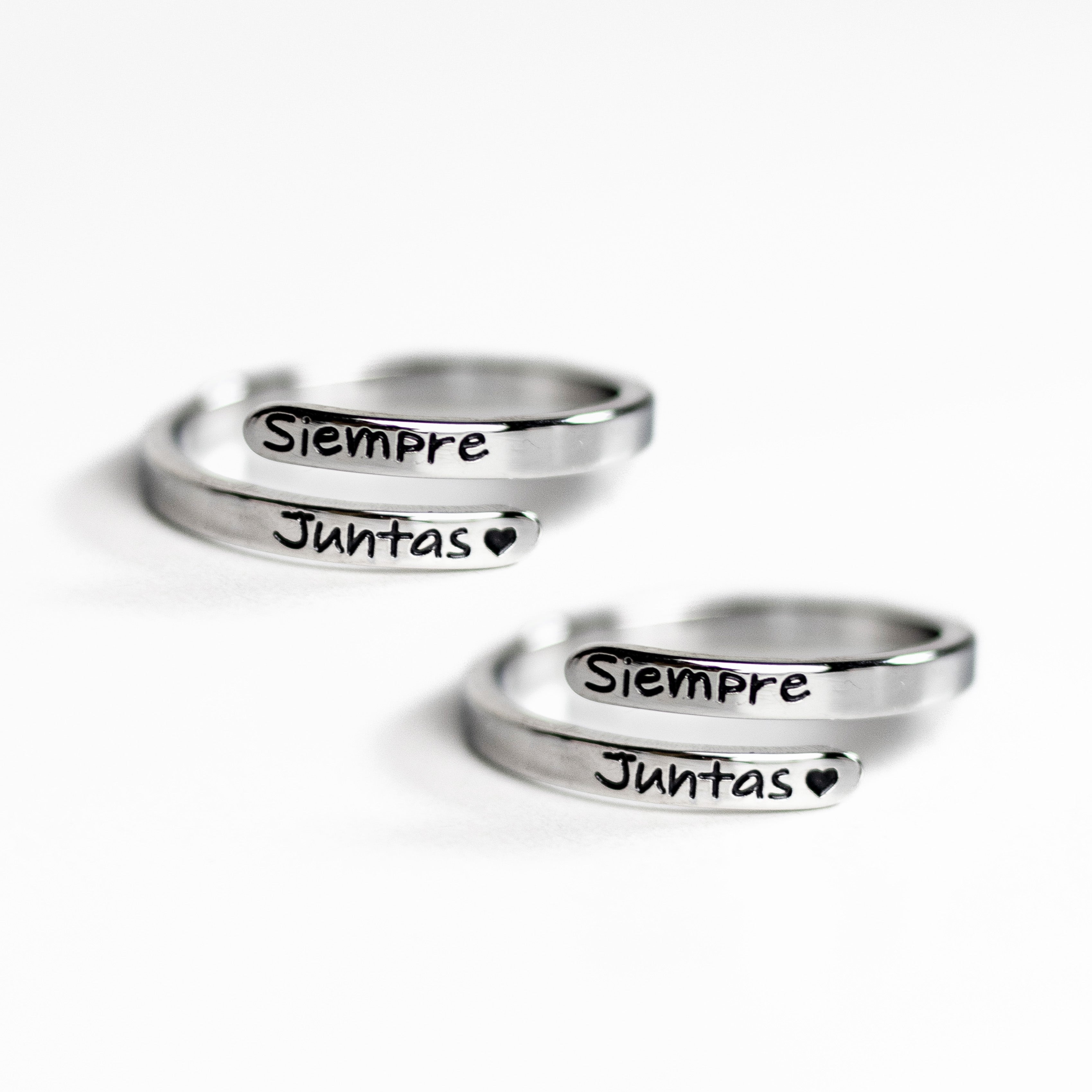 2 anillos con grabado siemprejuntas