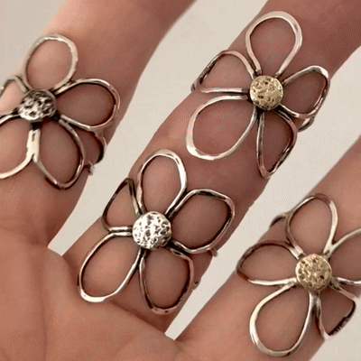 Anillos flor margarita