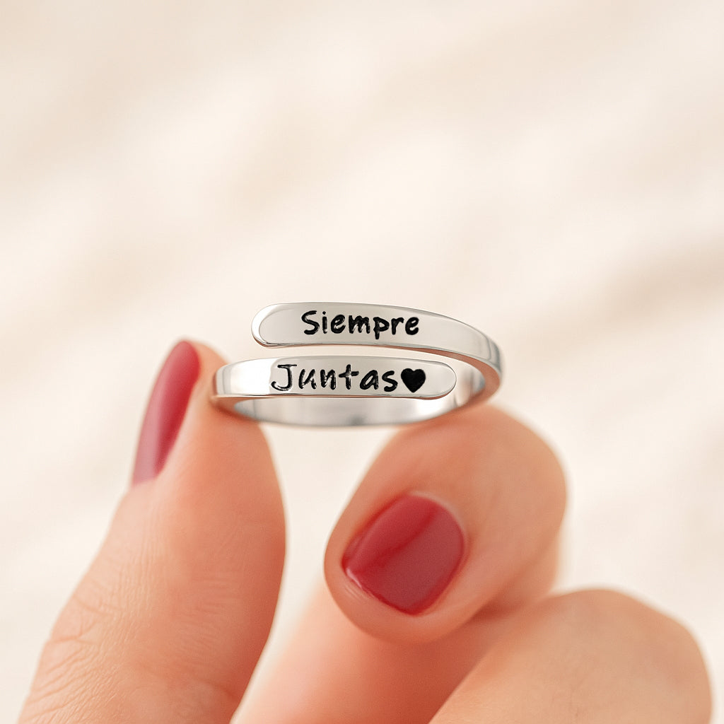 Siempre Juntas anillo de mujer hecho en acero inoxidable