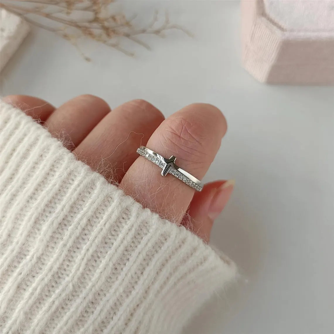 Anillo cruz mujer