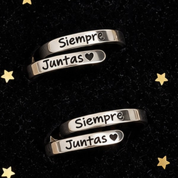 Anillos grabados “Siempre Juntas”