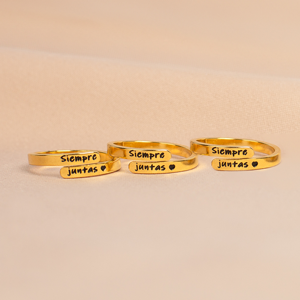 Set de 3 Anillos "Siempre Juntas" + Frasco de los sueños