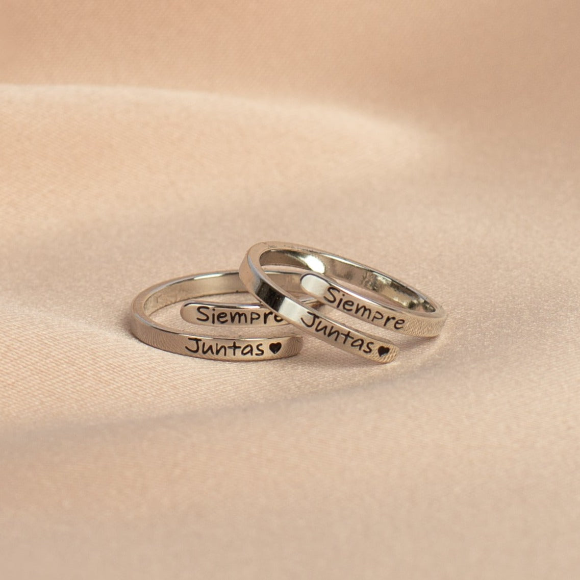 Set 2 Anillos Siempre juntas + Collar Siempre + Collar Juntas - Día de la Madre