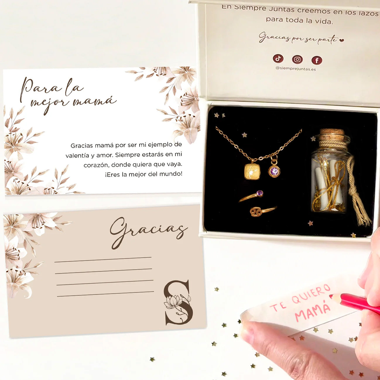 Set Collar + Anillo Cosmos + Frasco de los sueños - Día de la Madre