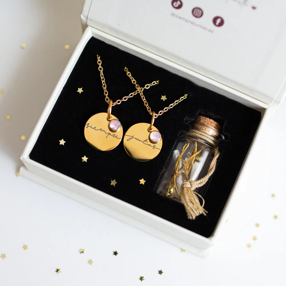 Pack Siempre Juntas: 2 Anillos + Collar Siempre + Collar Juntas