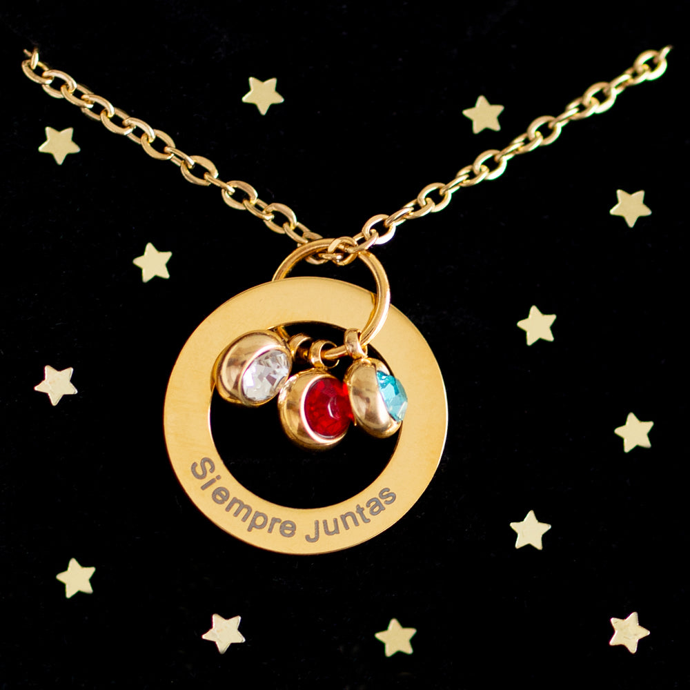 Collar Círculo Infinito "Siempre Juntas" + Frasquito