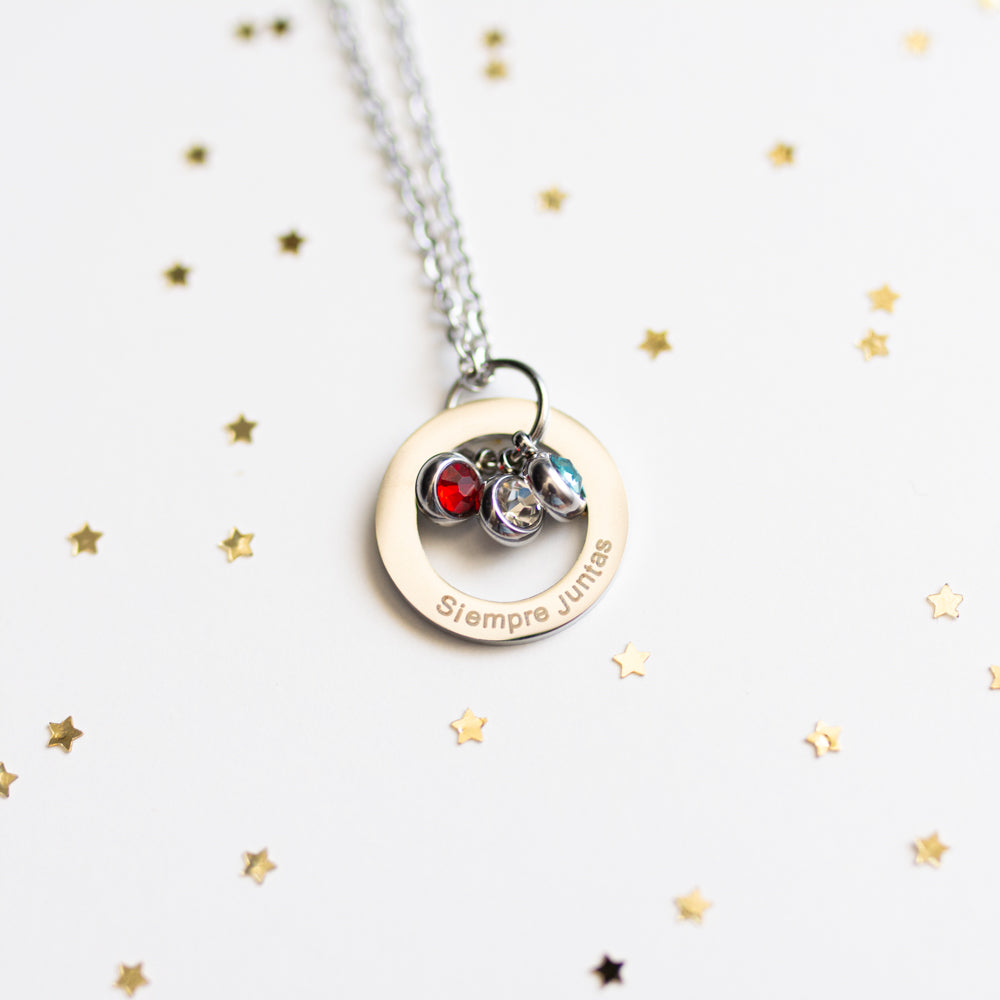 Collar Círculo Infinito "Siempre Juntas" + Frasquito