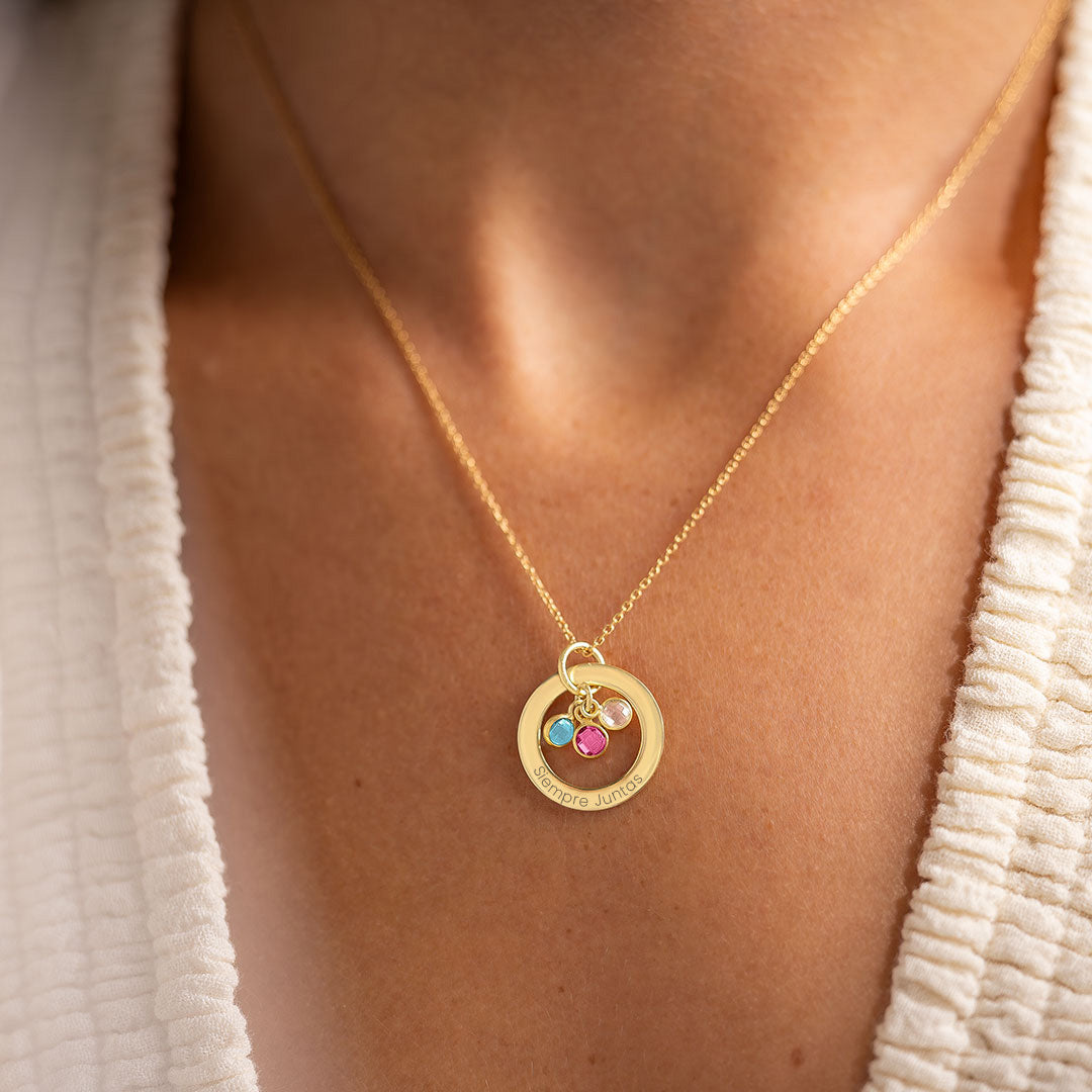 Collar Círculo Infinito "Siempre Juntas" + Frasquito