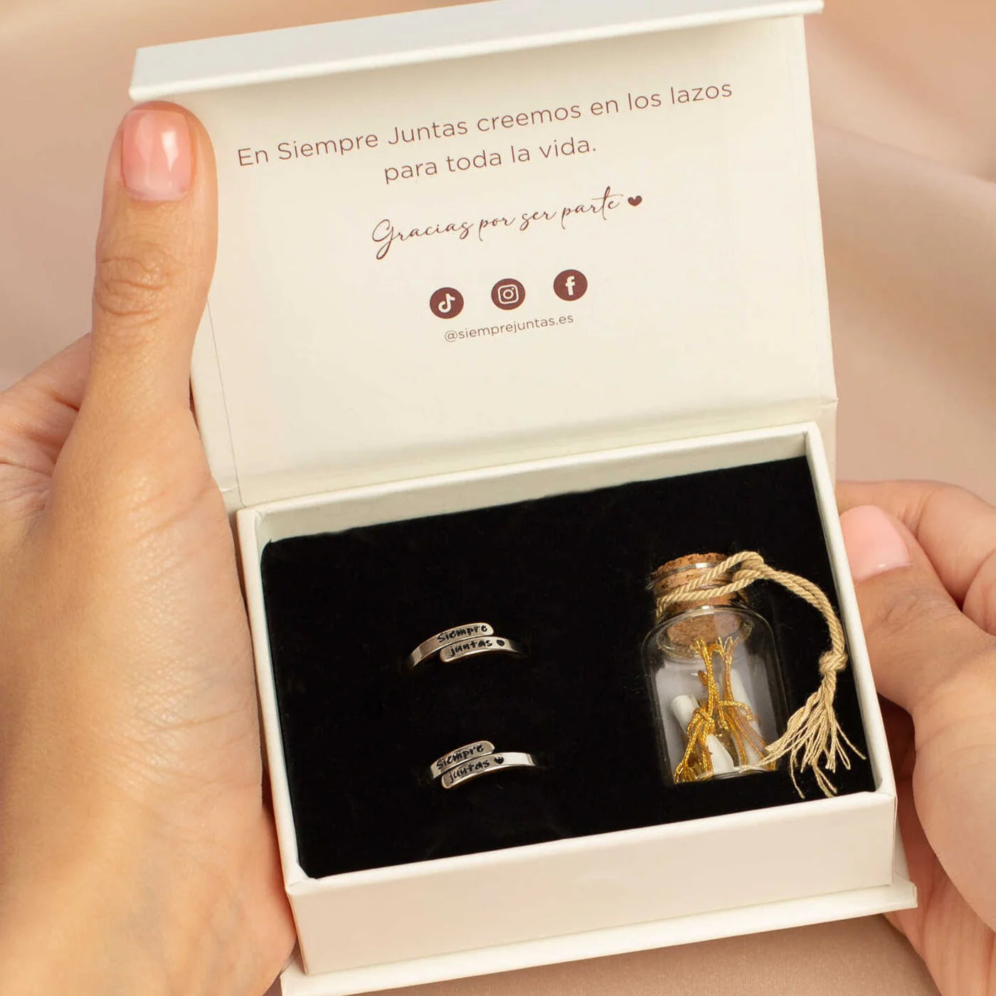 Set 2 Anillos Siempre juntas + Collar Siempre + Collar Juntas - Día de la Madre