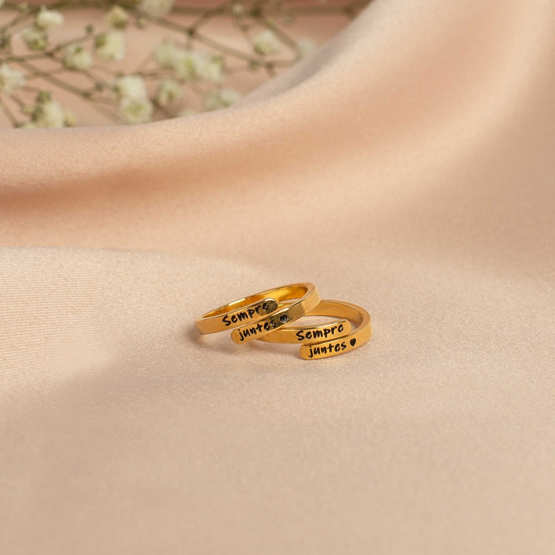 2 Anillos "Sempre juntes" (Catalán/Valenciano) + Frasco de los Sueños