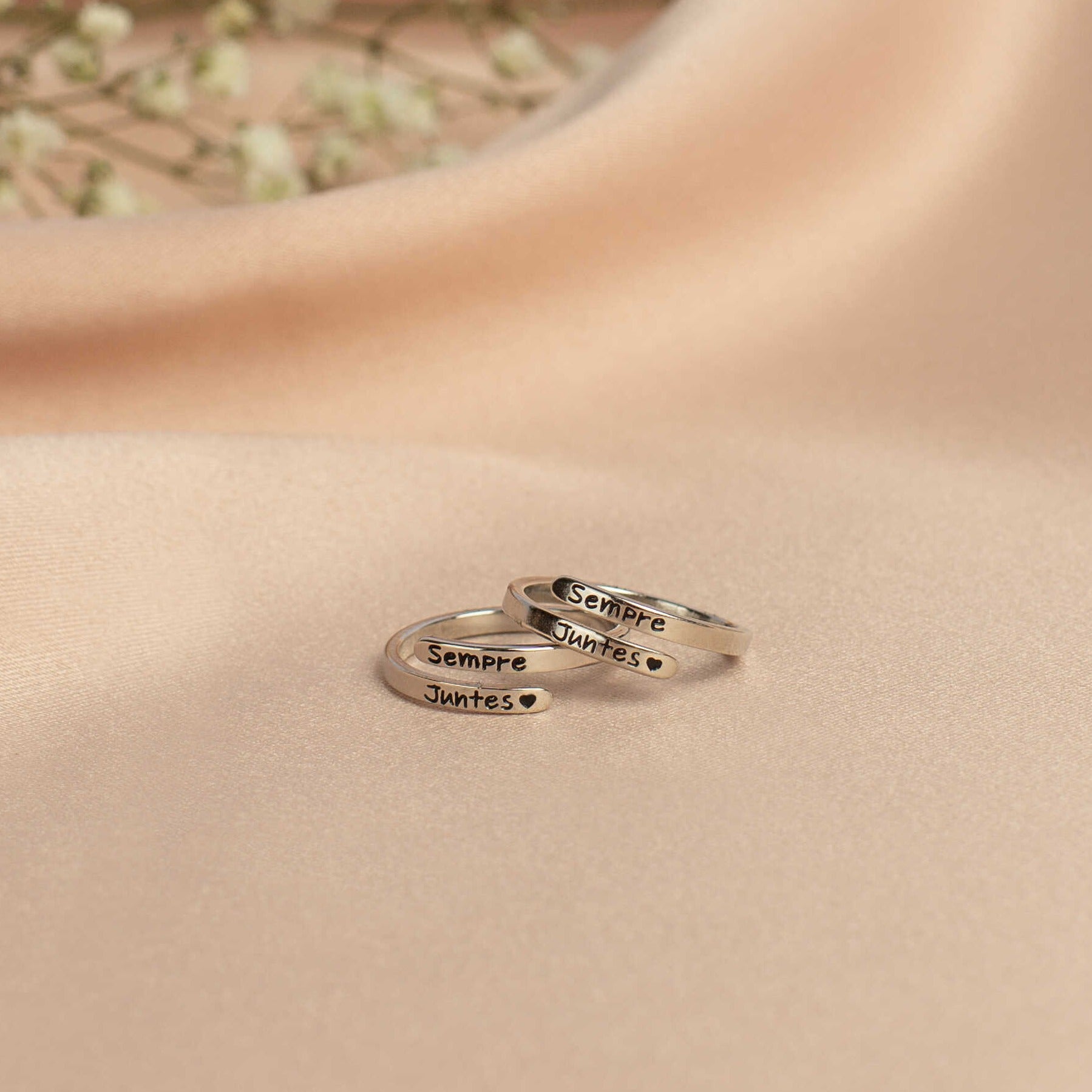 2 Anillos "Sempre juntes" (Catalán/Valenciano) + Frasco de los Sueños