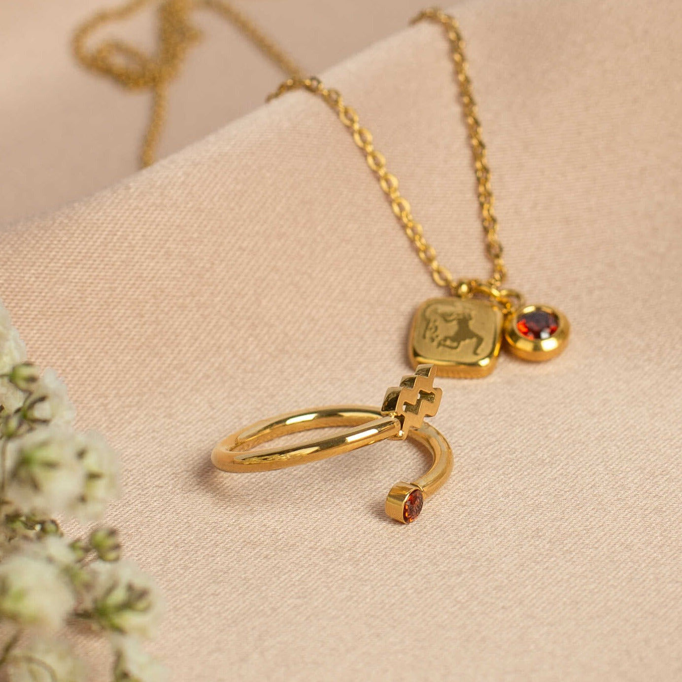 Set Collar + Anillo Cosmos + Frasco de los sueños