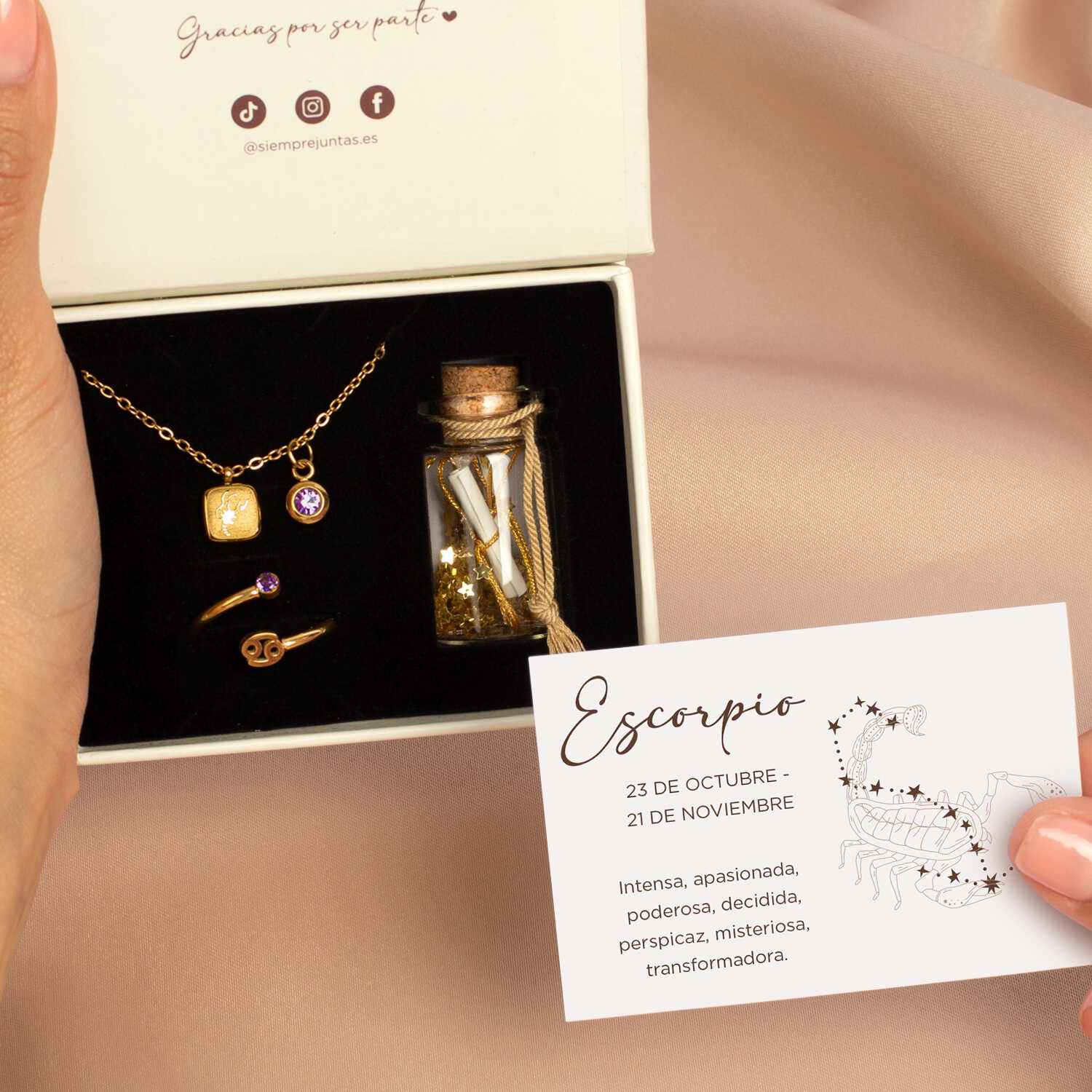 Set Collar + Anillo Cosmos + Frasco de los sueños