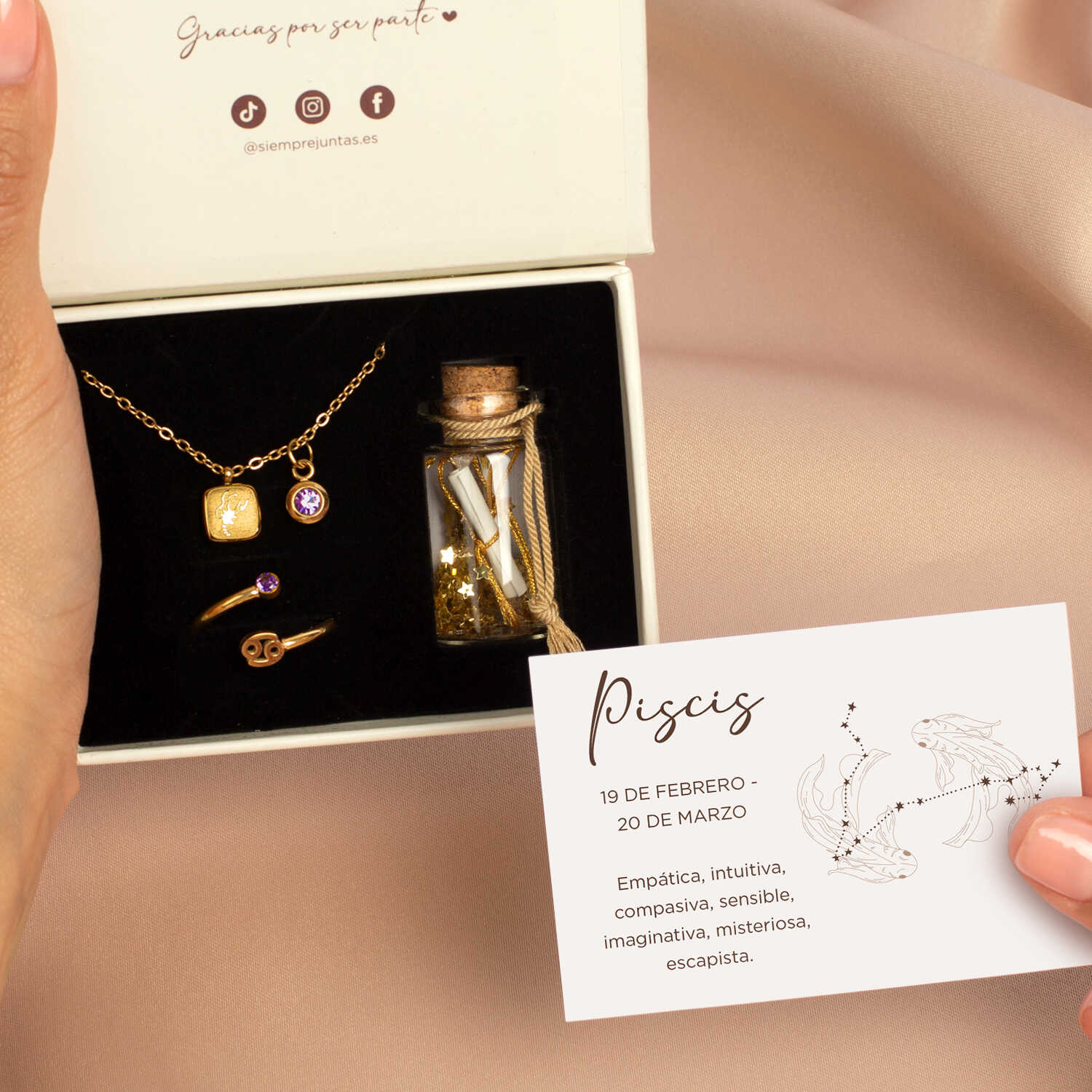 Set Collar + Anillo Cosmos + Frasco de los sueños